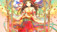 Brunettes touhou multicolor miko
