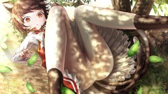 Brunettes touhou panties leaves