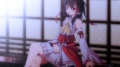 Brunettes touhou red eyes