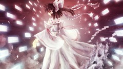 Brunettes touhou red eyes