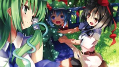 Brunettes touhou Trees blue