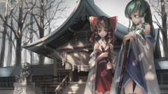 Brunettes touhou Trees long