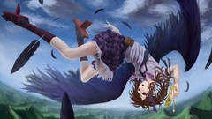 Brunettes touhou wings brown