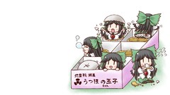 Brunettes touhou wings Chibi