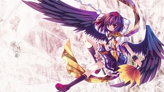 Brunettes touhou wings flying