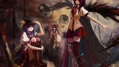 Brunettes touhou wings long