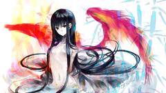 Brunettes touhou wings multicolor