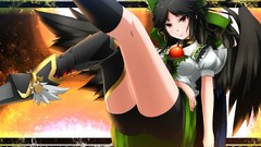 Brunettes touhou wings red