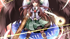 Brunettes touhou wings red