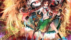 Brunettes touhou wings skirts