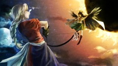 Brunettes touhou wings sun