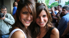 Brunettes twins smiling Electra