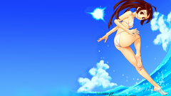 Brunettes water bikini ecchi
