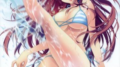 Brunettes water bikini feet