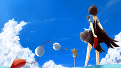 Brunettes water clouds touhou