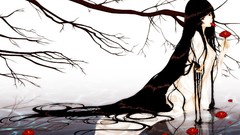 Brunettes water Flowers wet