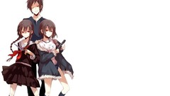 Brunettes white school uniforms