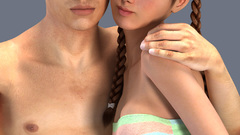 Brunettes woman 3D view