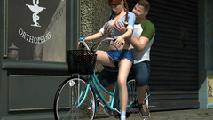 Brunettes woman 3D view