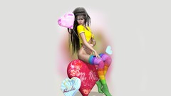 Brunettes woman 3D view