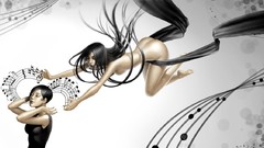 Brunettes woman 3D view