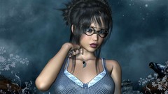 Brunettes woman 3D view