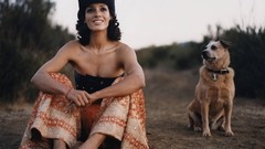 Brunettes woman Actress Dogs