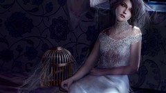 Brunettes woman artwork