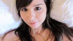 Brunettes woman beds bra