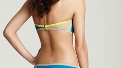 Brunettes woman bikini back