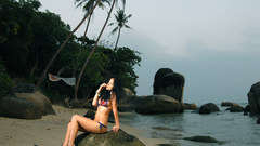 Brunettes woman bikini Katie