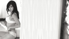 Brunettes woman black and