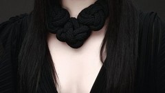 Brunettes woman black cleavage