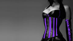 Brunettes woman black purple