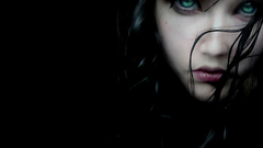 Brunettes woman blue eyes