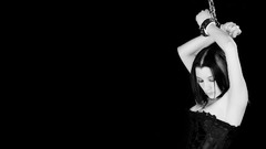 Brunettes woman bondage arms