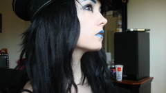 Brunettes woman cap Gothic