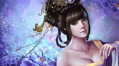 Brunettes woman cleavage asians