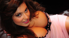 Brunettes woman cleavage huge