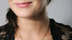 Brunettes woman close-up blue