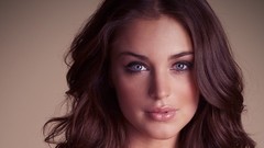 Brunettes woman close-up blue