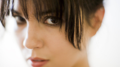 Brunettes woman close-up eyes