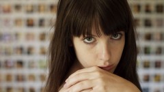 Brunettes woman close-up freckles