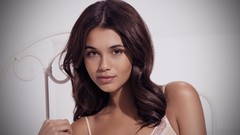 Brunettes woman close-up models