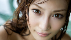 Brunettes woman close-up wet