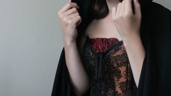 Brunettes woman corset capes