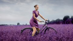 Brunettes woman dress Bicycles