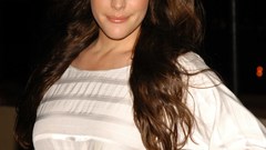 Brunettes woman dress blue