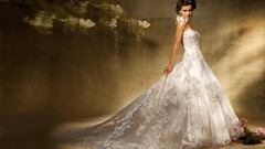 Brunettes woman dress brides