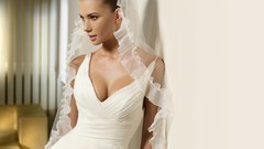 Brunettes woman dress cleavage